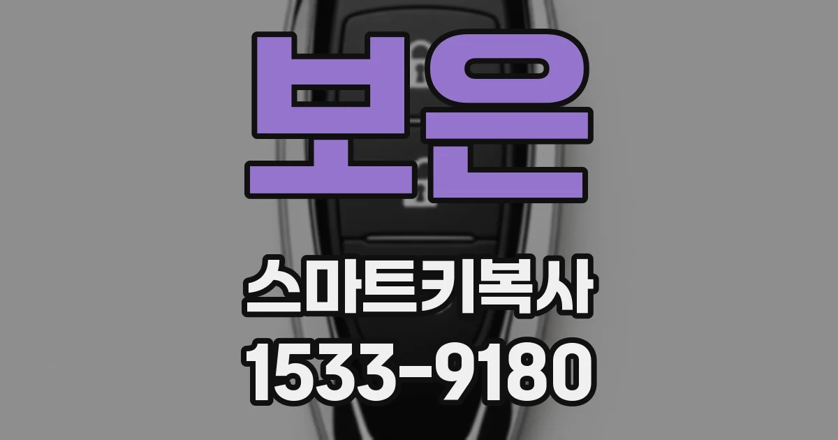 보은 스마트키복사