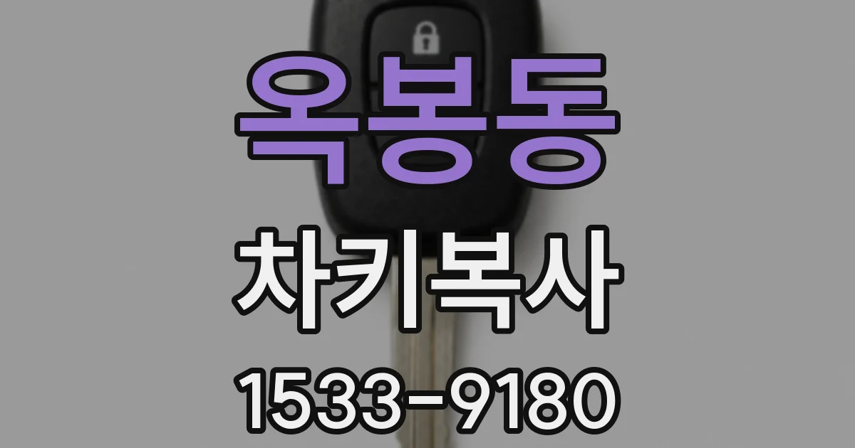 옥봉동 차키복사