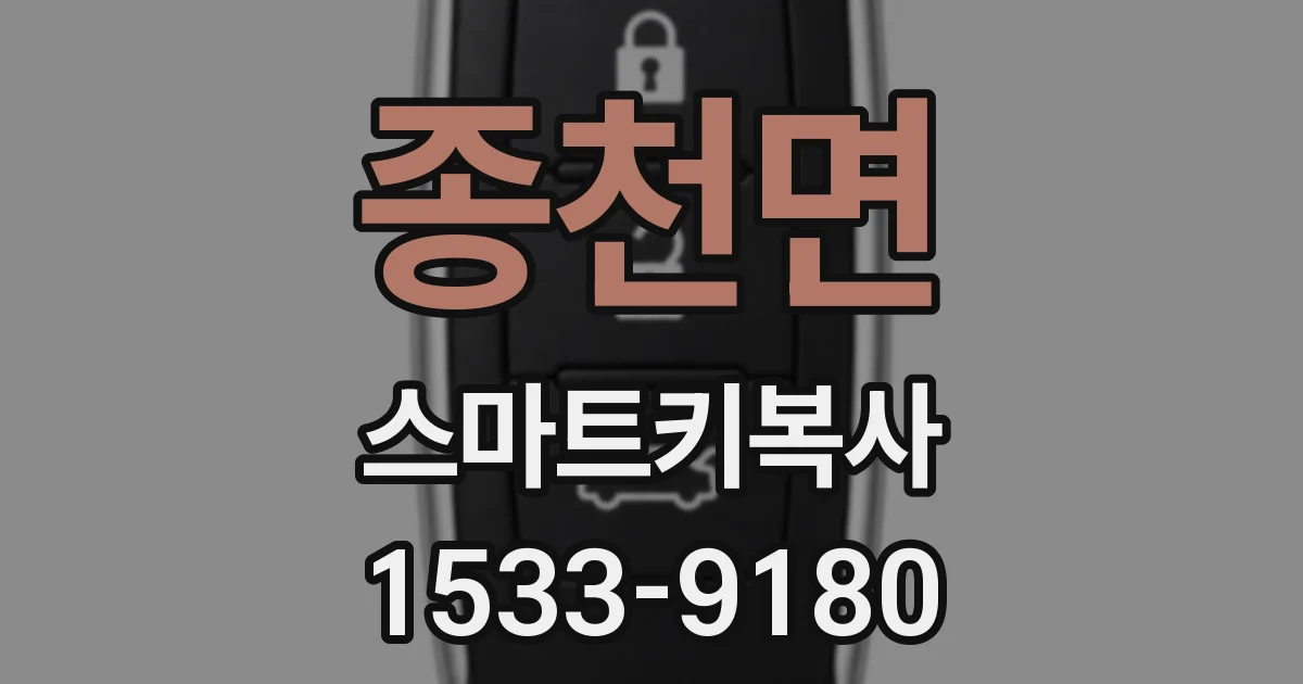 종천면 스마트키복사