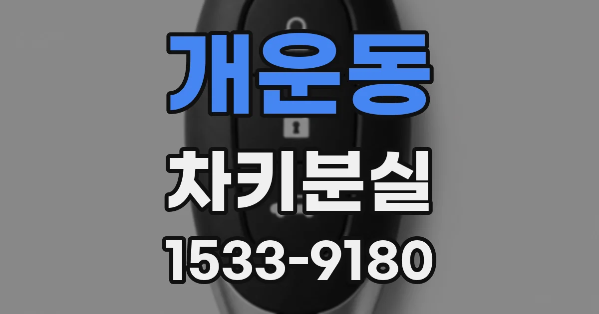 개운동 차키분실