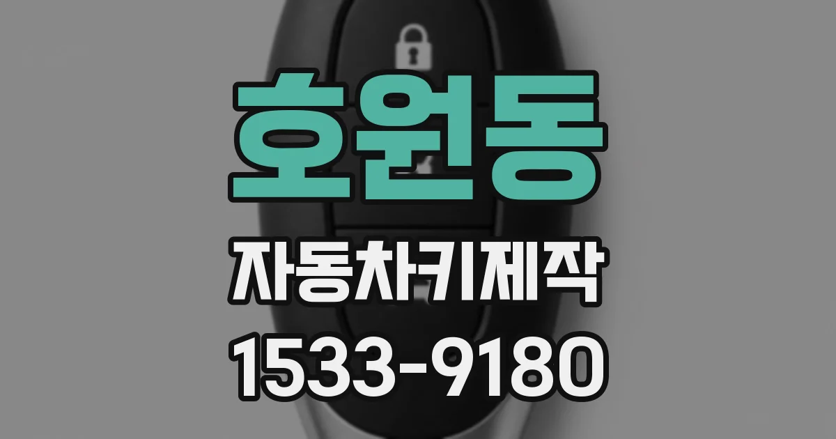호원동 자동차키제작