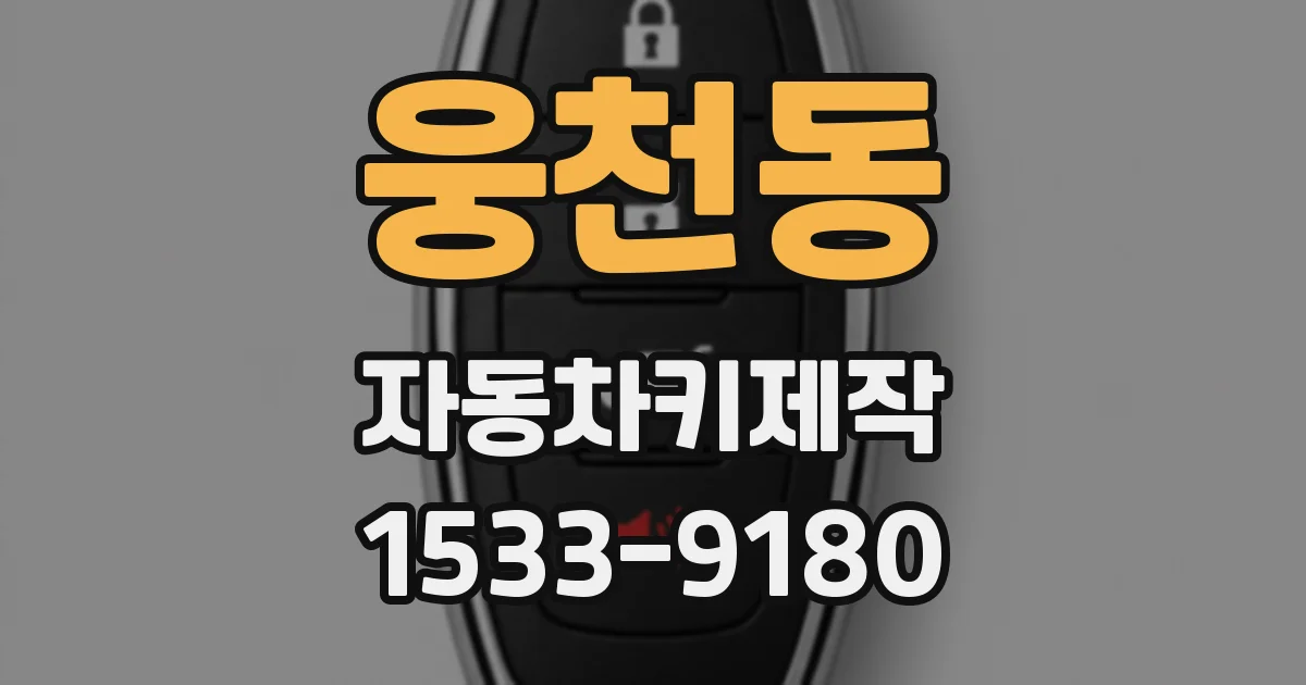 웅천동 자동차키제작