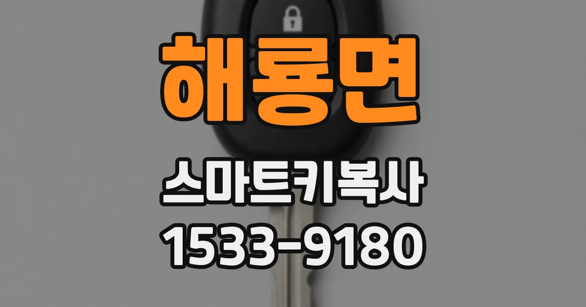 해룡면 스마트키복사