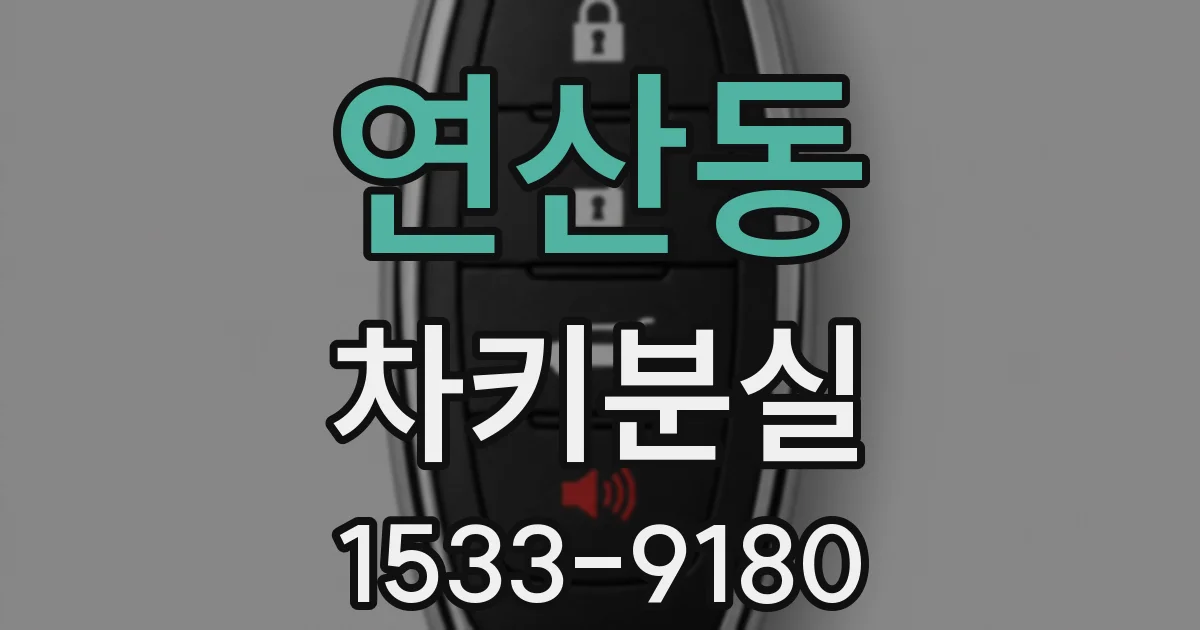 연산동 차키분실