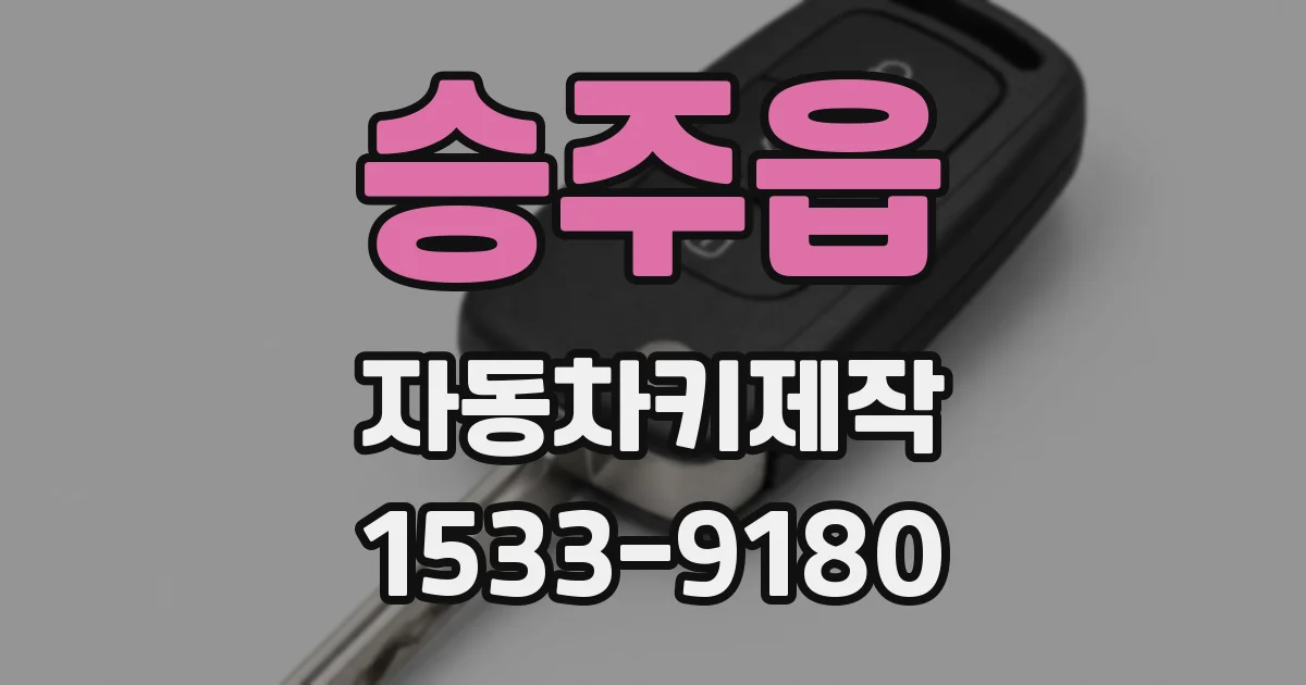 승주읍 자동차키제작