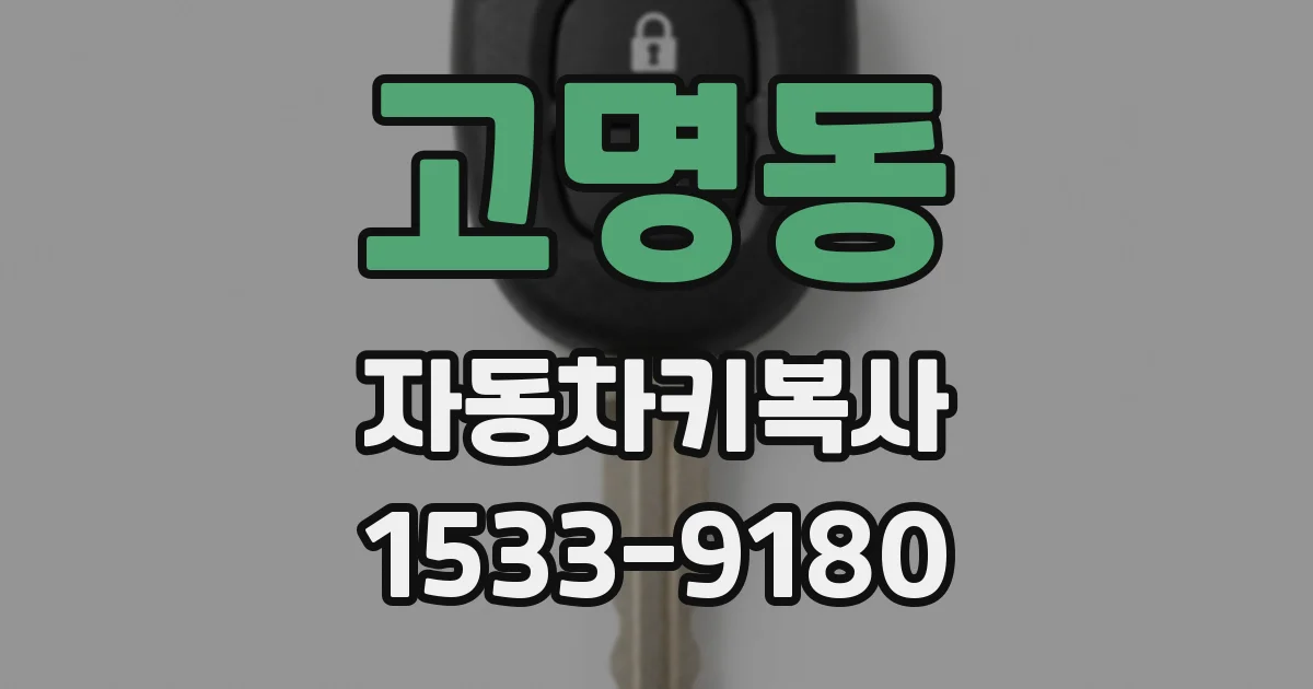 고명동 자동차키복사