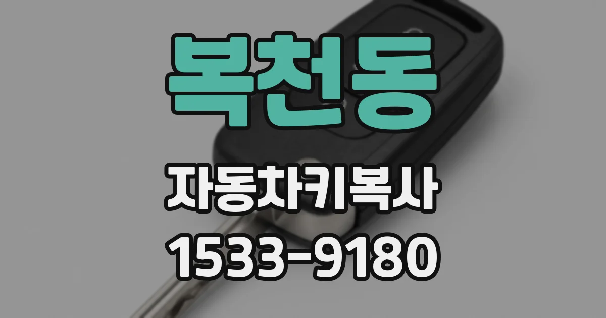 복천동 자동차키복사