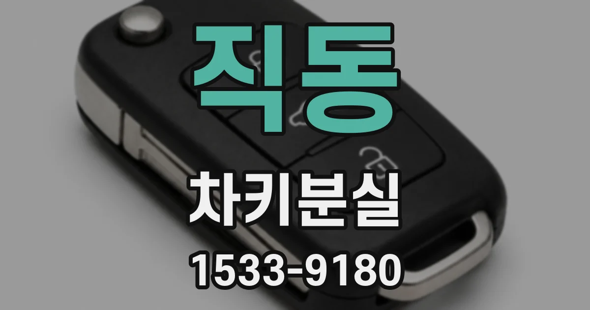직동 차키분실