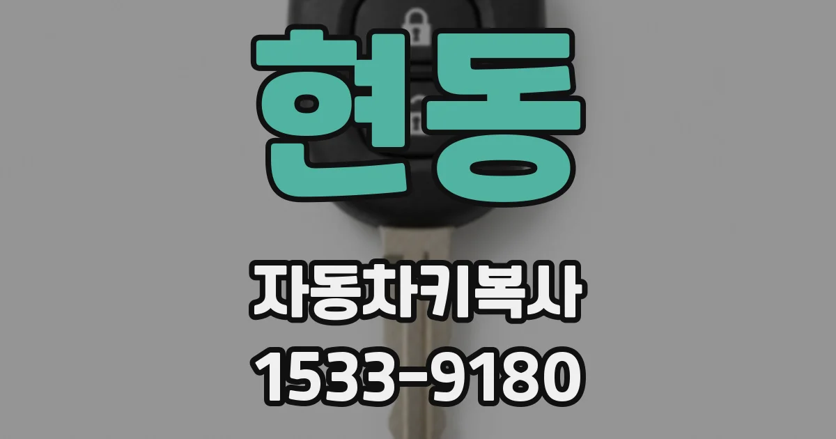 현동 자동차키복사