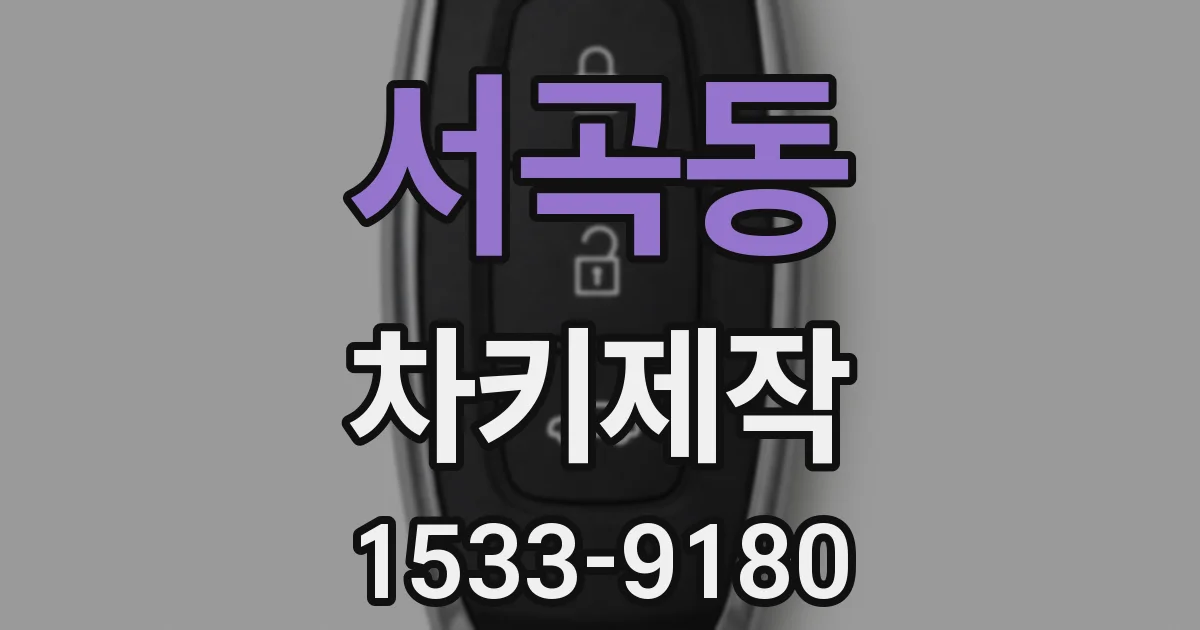 서곡동 차키제작