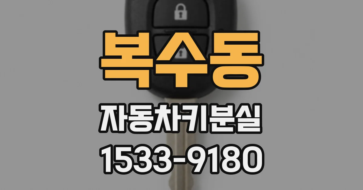 복수동 자동차키분실