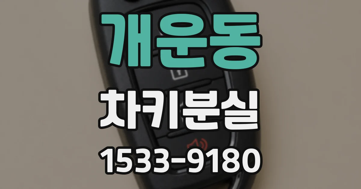 개운동 차키분실