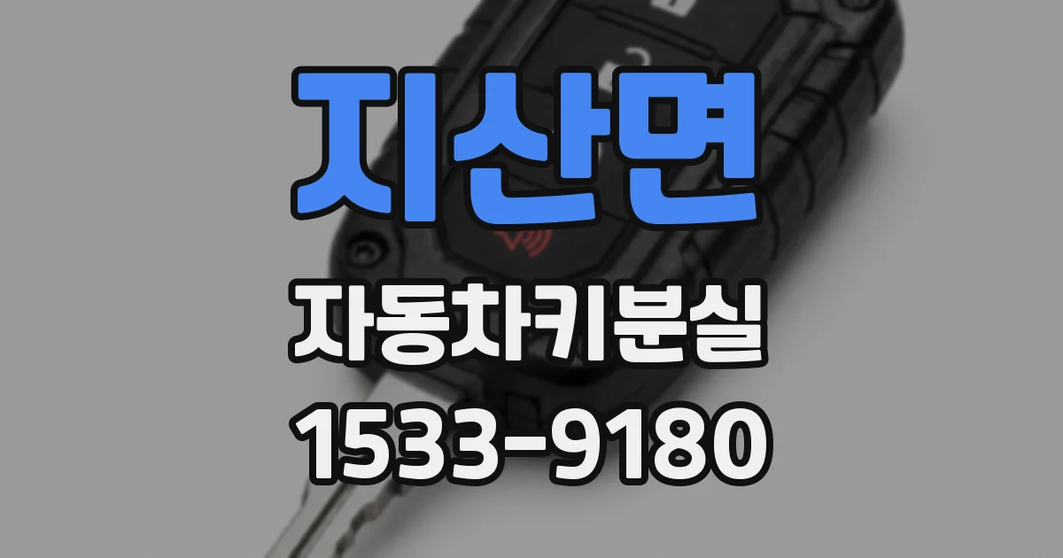 지산면 자동차키분실