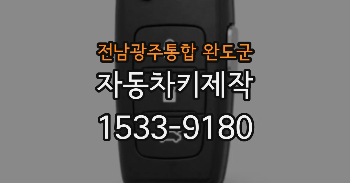 전남광주통합 완도군 자동차키제작