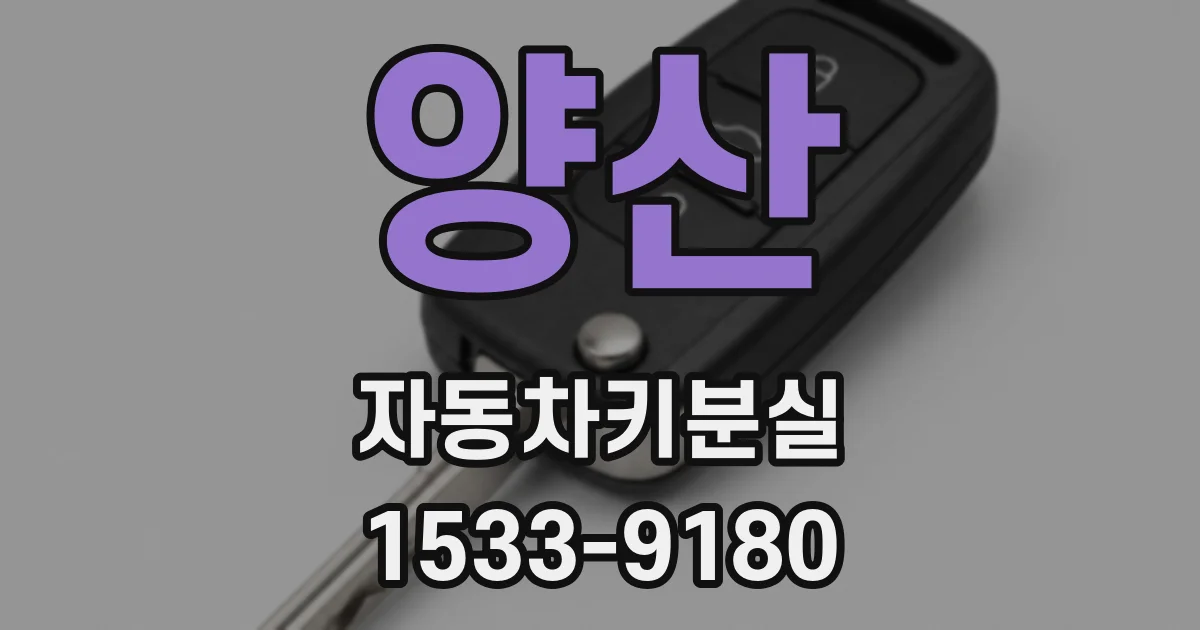 양산 자동차키분실