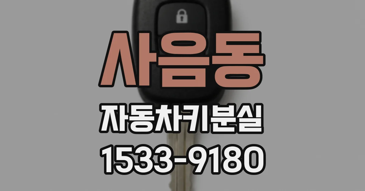 사음동 자동차키분실