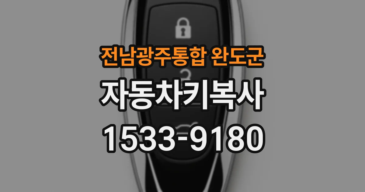 전남광주통합 완도군 자동차키복사