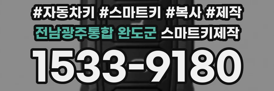 전남광주통합 완도군 스마트키제작
