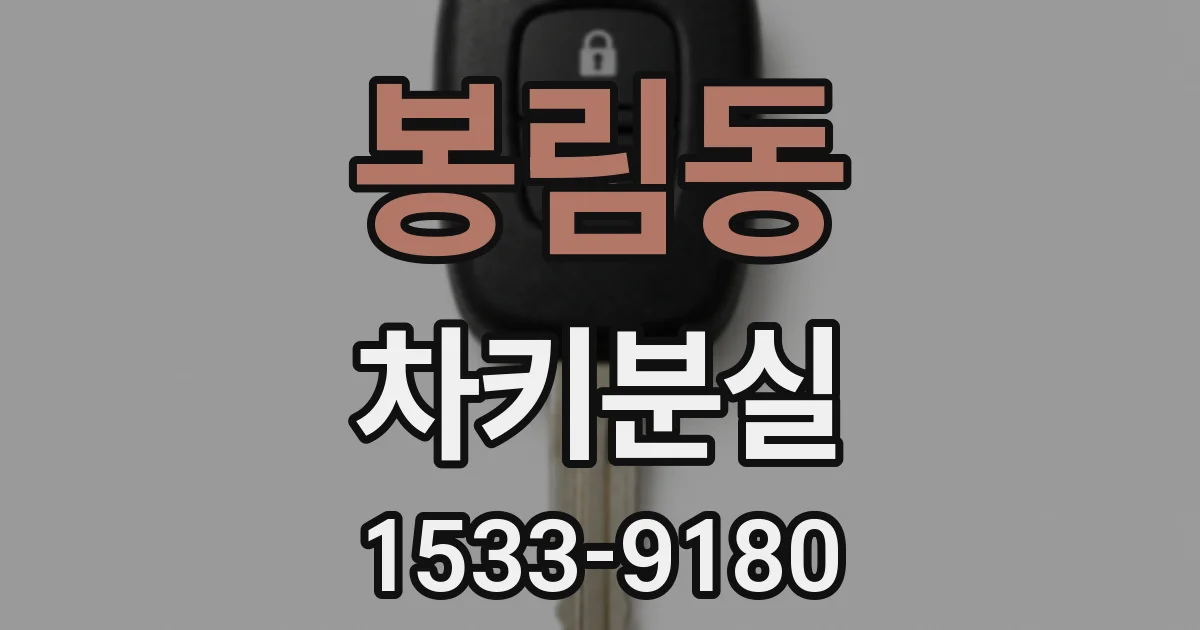 봉림동 차키분실