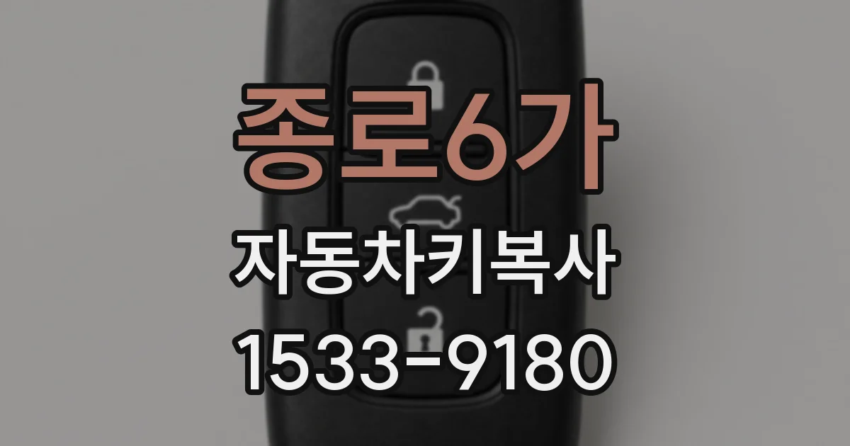 종로6가 자동차키복사