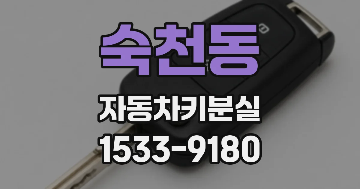 숙천동 자동차키분실