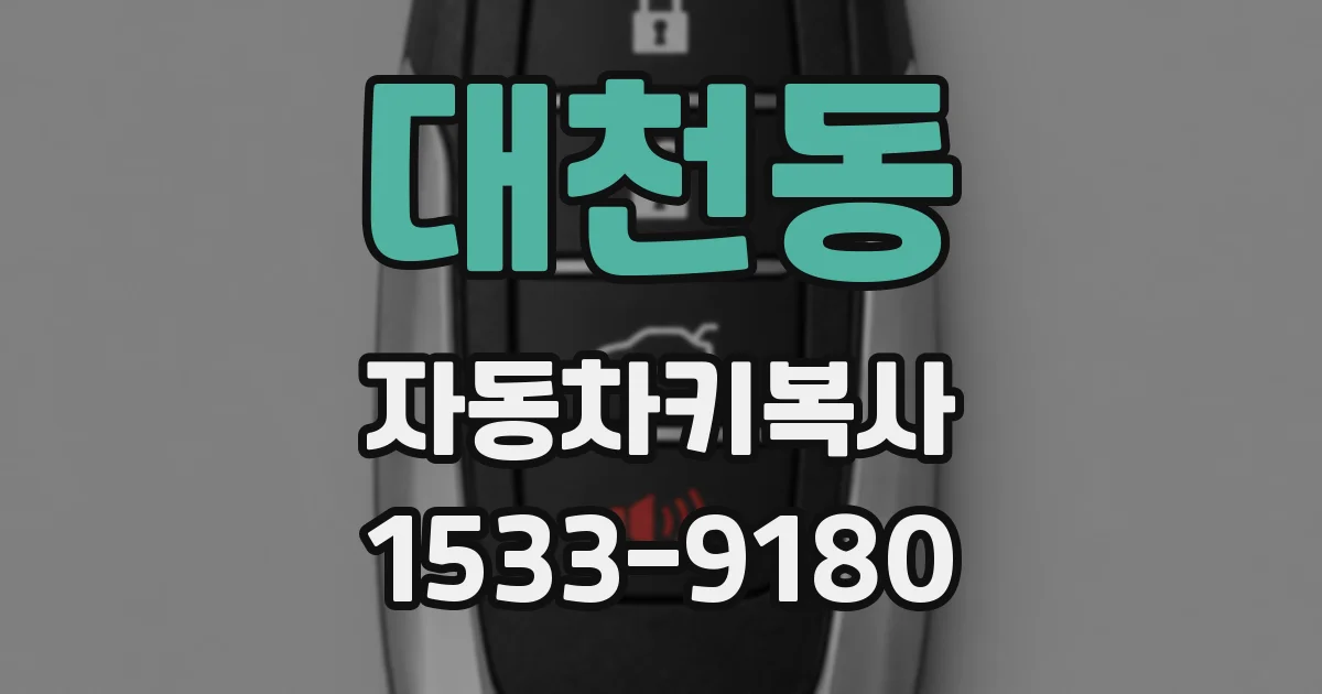 대천동 자동차키복사