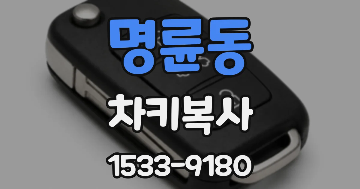 명륜동 차키복사