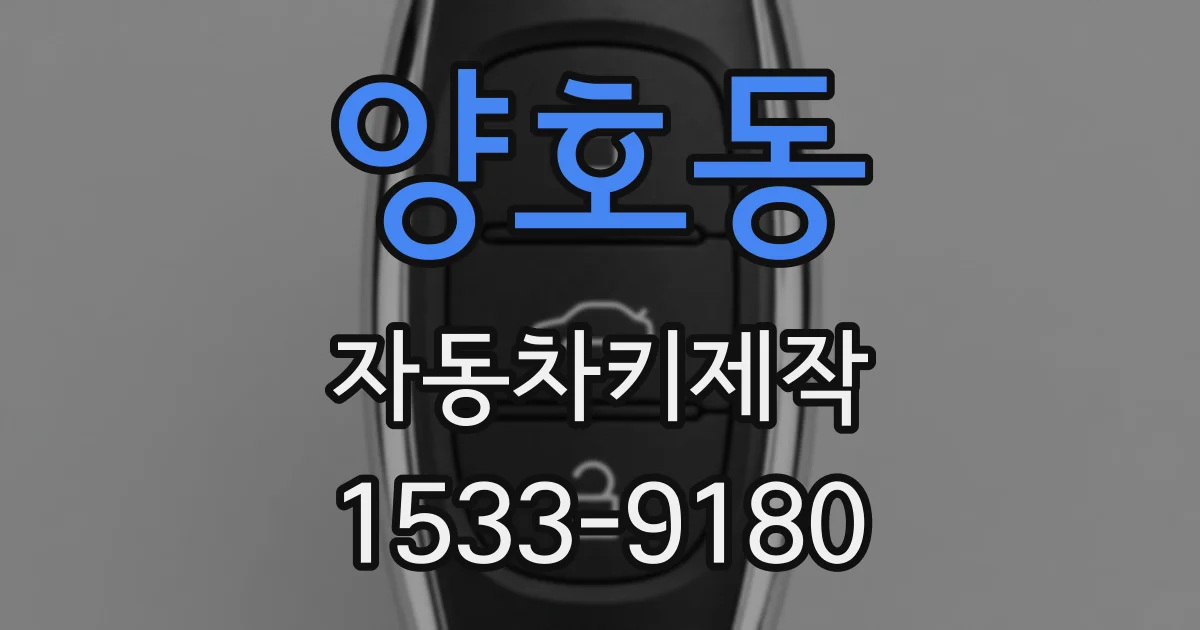 양호동 자동차키제작