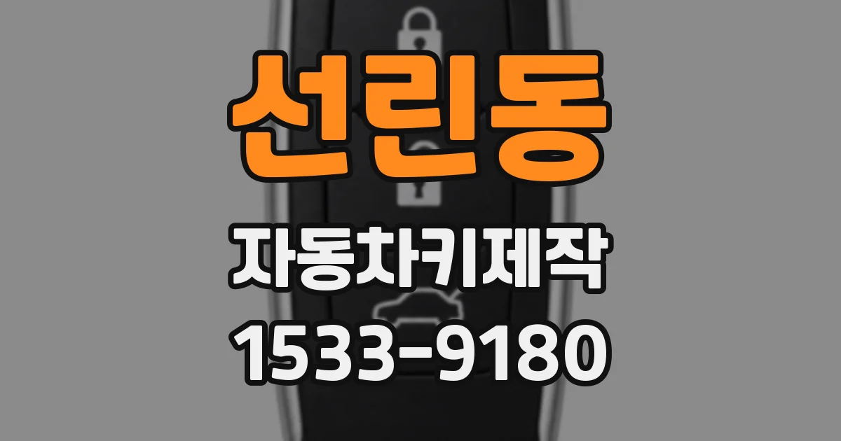 선린동 자동차키제작