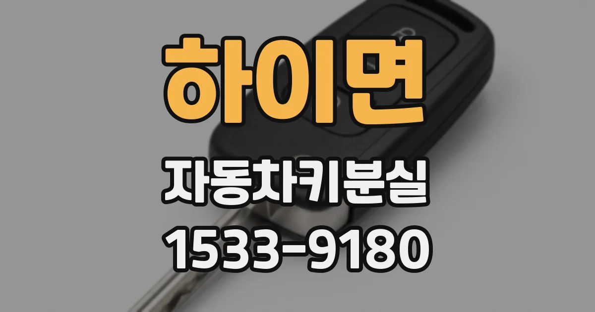 하이면 자동차키분실