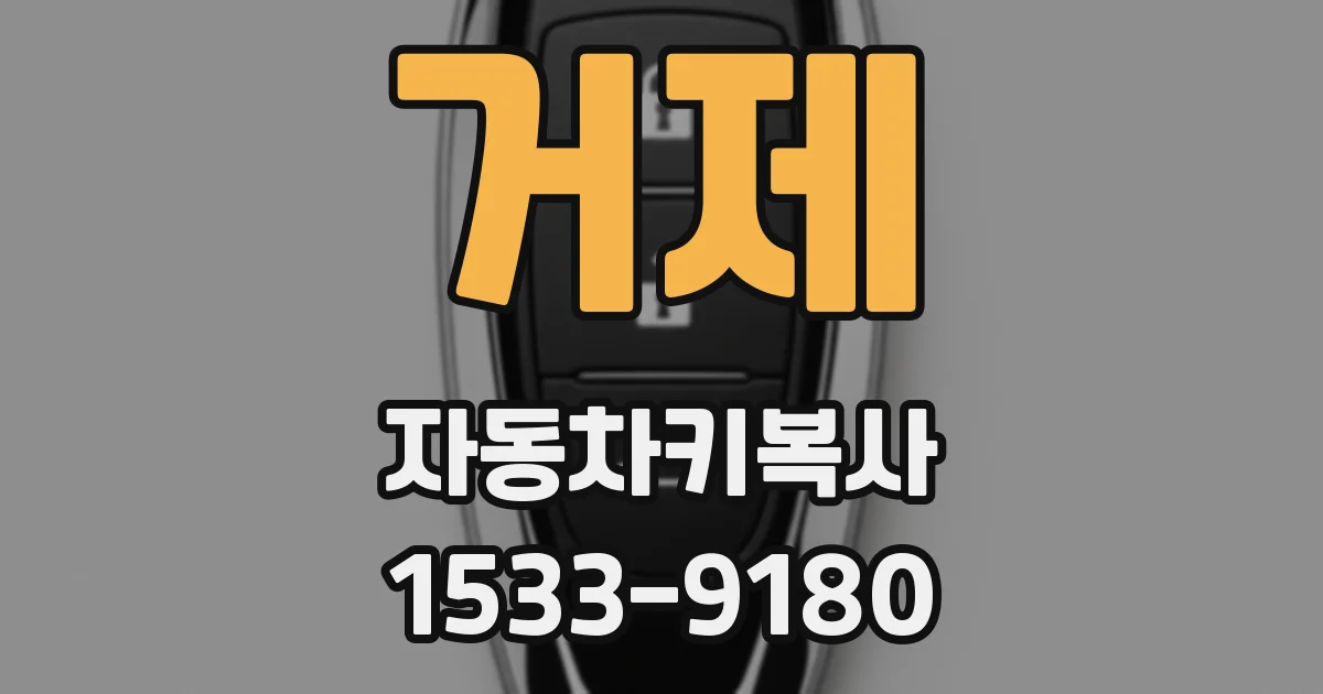 거제 자동차키복사