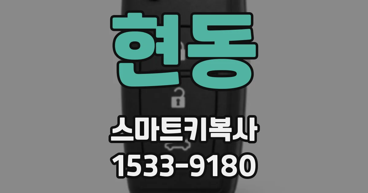 현동 스마트키복사