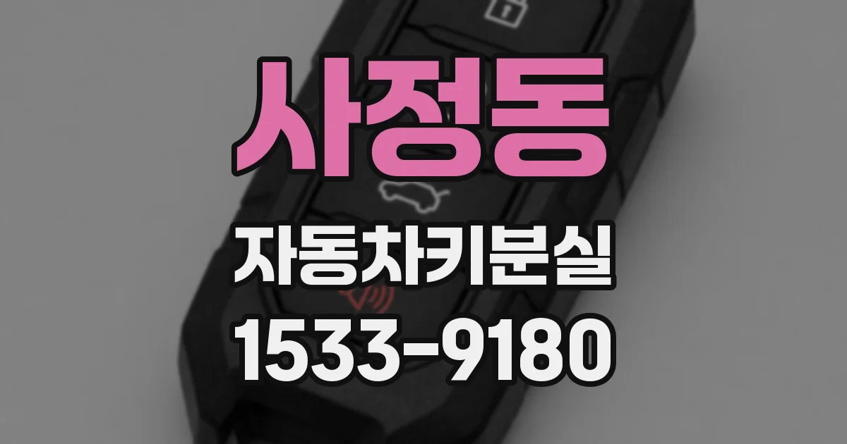 사정동 자동차키분실