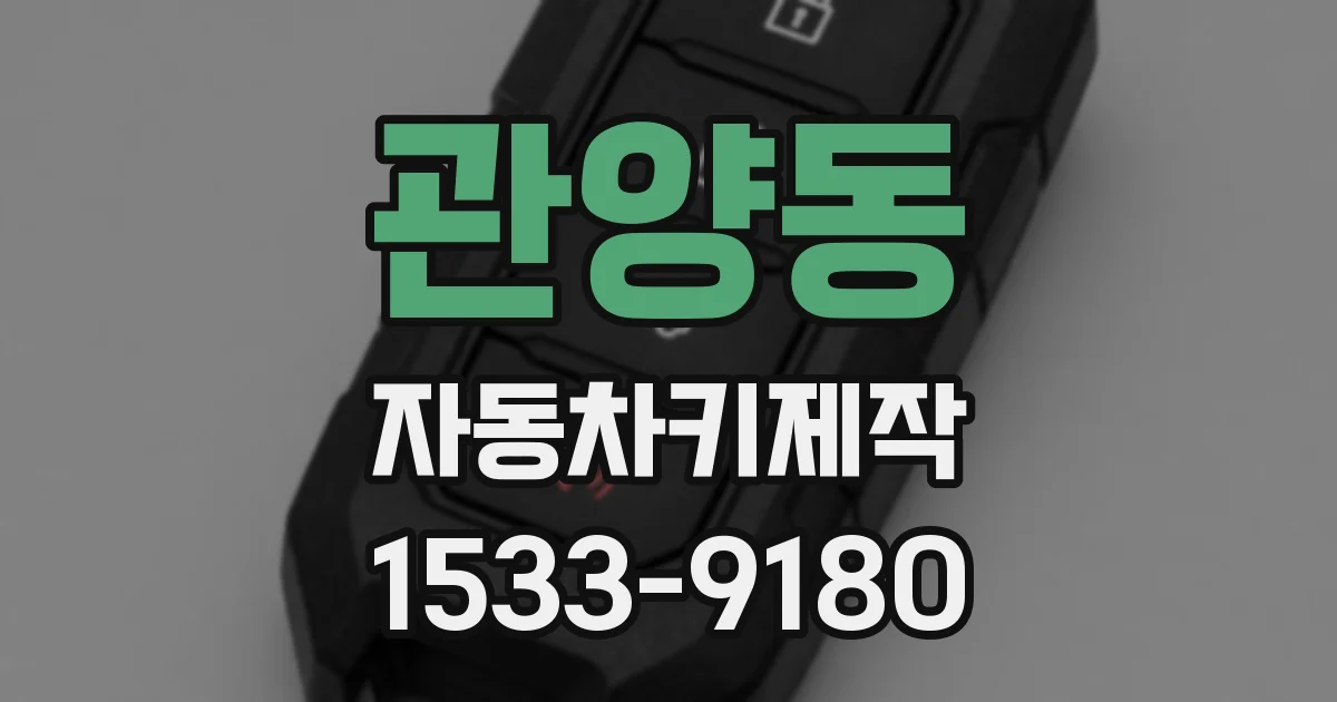 관양동 자동차키제작