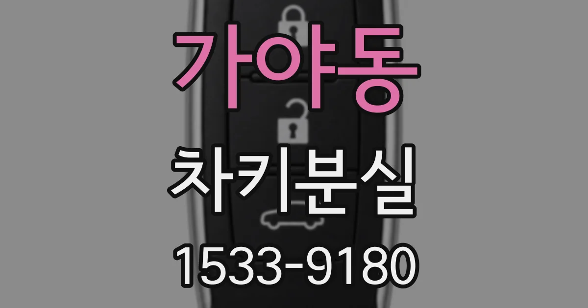 가야동 차키분실