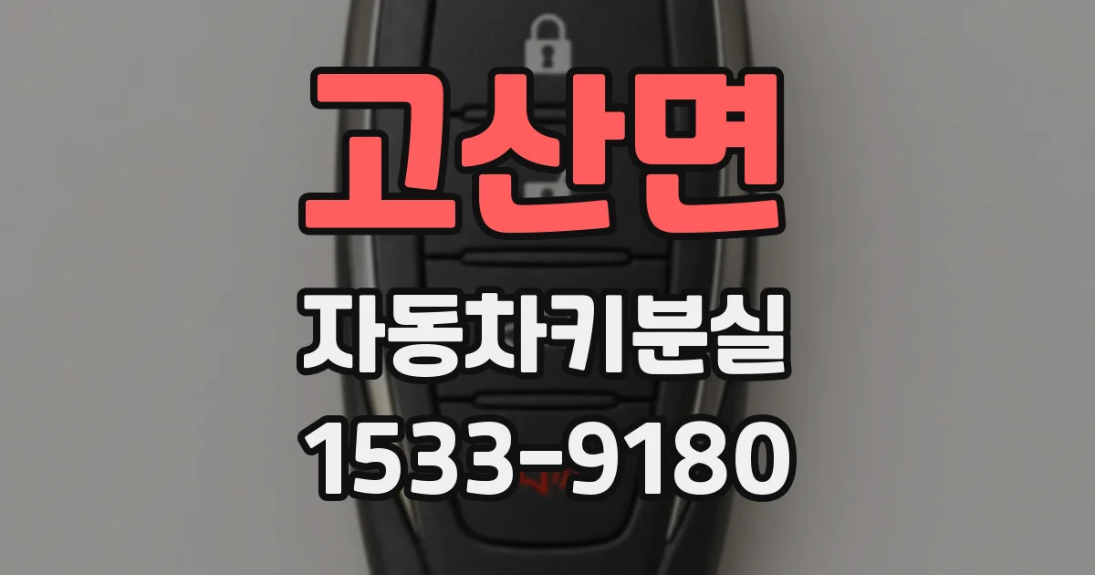 고산면 자동차키분실