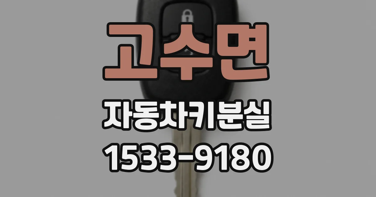 고수면 자동차키분실