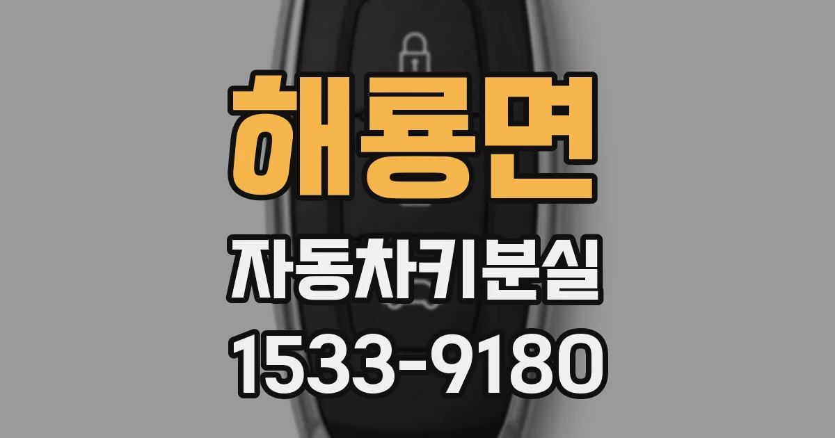 해룡면 자동차키분실