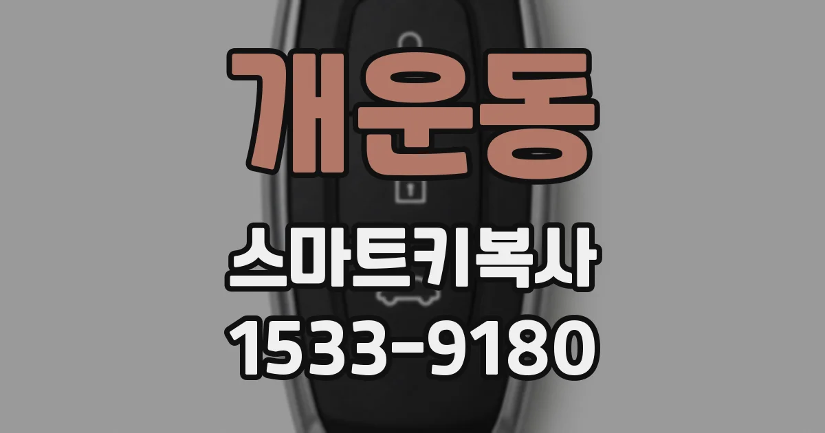 개운동 스마트키복사