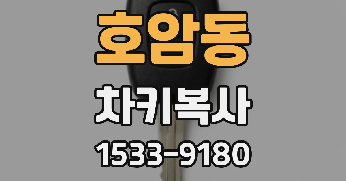 호암동 차키복사