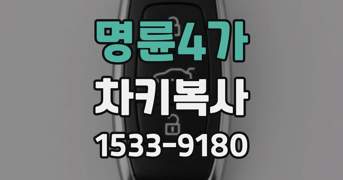 명륜4가 차키복사