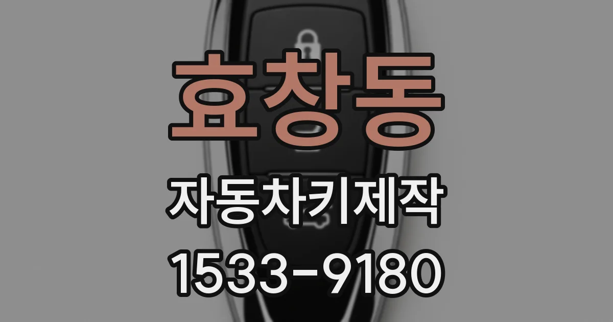 효창동 자동차키제작
