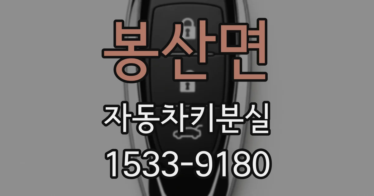 봉산면 자동차키분실