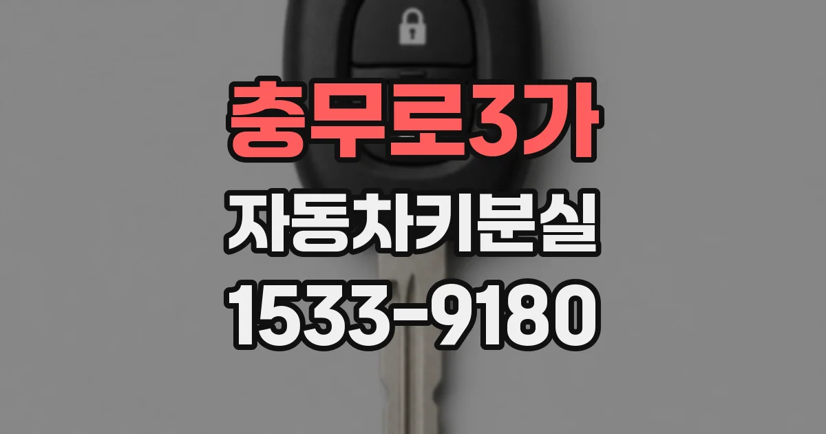 충무로3가 자동차키분실