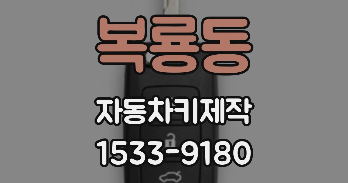 복룡동 자동차키제작
