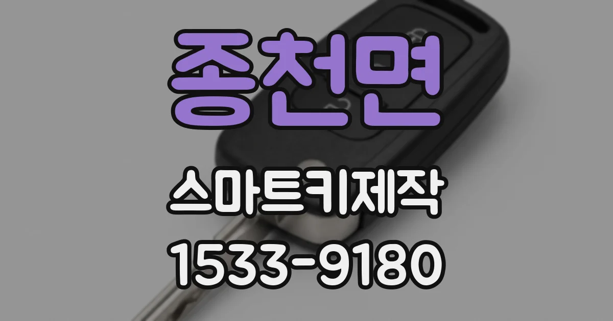 종천면 스마트키제작