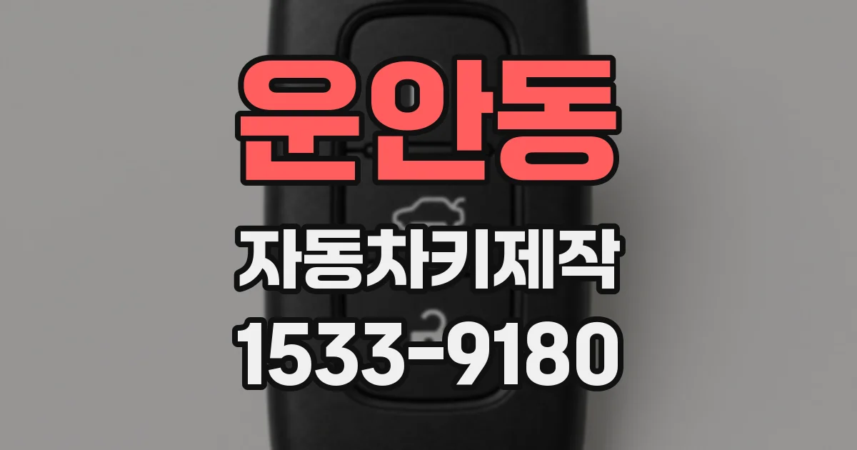 운안동 자동차키제작