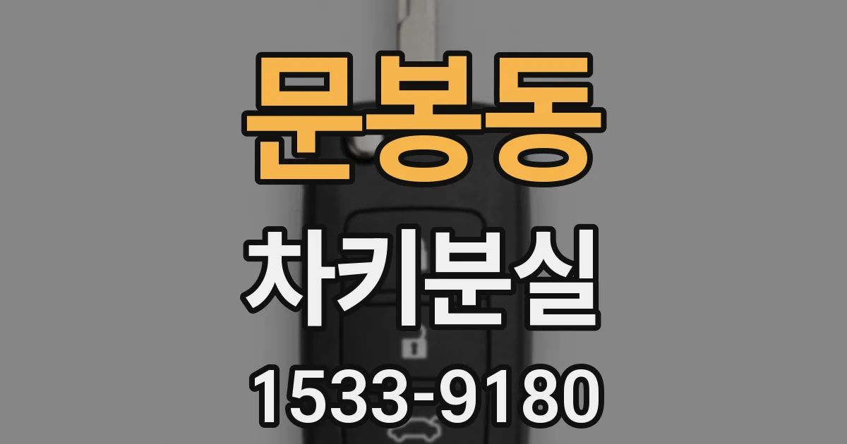 문봉동 차키분실