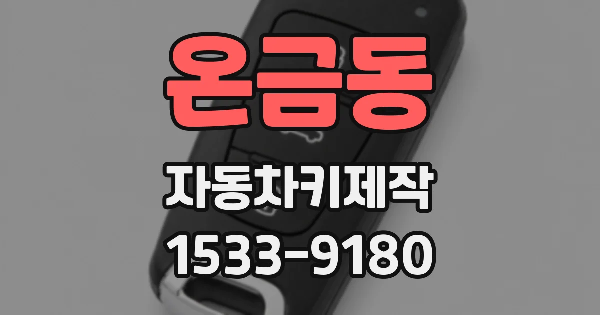 온금동 자동차키제작