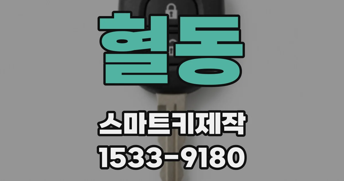 혈동 스마트키제작